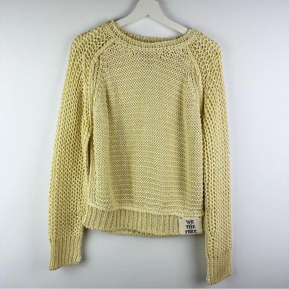 WE THE FREE Heirloom Collection Essential Linen Chunky Knit Crewneck Sweater NEW - Picture 5 of 9